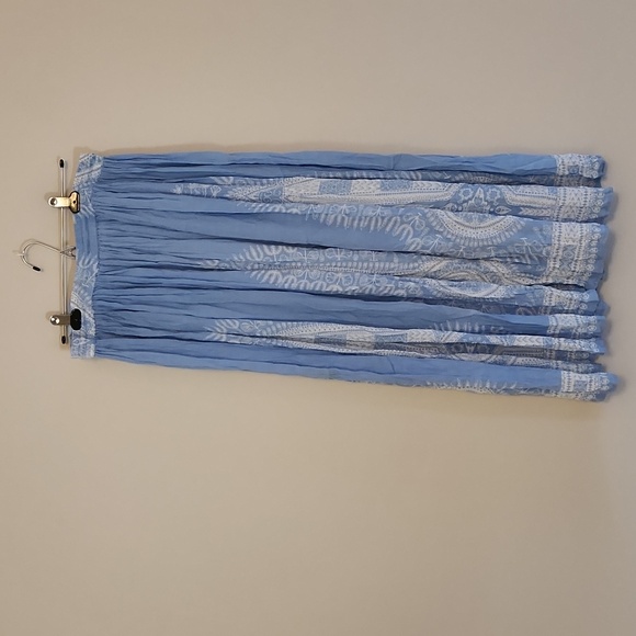 Chelsea & Thedore Bohemian Dusty Blue Maxi Skirt - Picture 6 of 7